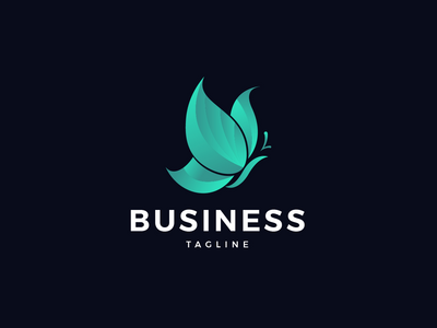 蝴蝶叶标志模板(Butterfly Leaf Logo Tamplate)