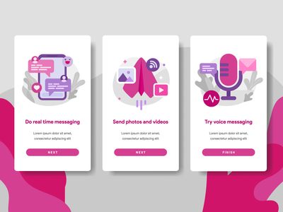 入职页面的聊天消息应用插图(Chat Messaging App Illustration for Onboarding Page)