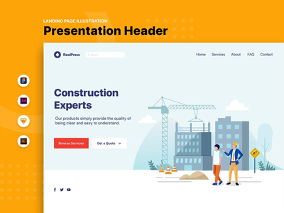施工专家 - 网页标题模板(Construction Experts - Web Header Template)
