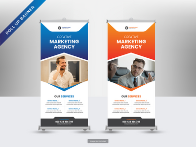 企业卷起横幅或传单社交媒体帖子模板(Corporate roll up banner or flyer social media post template)