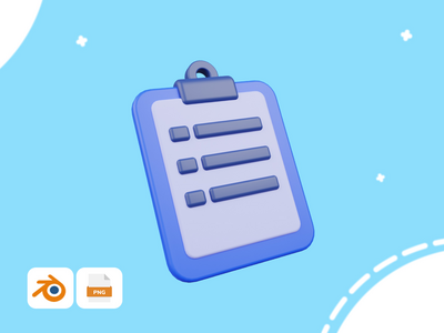 剪贴板 - 教育 3D 插图包(Clipboard - Education 3D Illustration Pack)