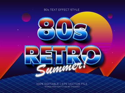 80 年代复古夏日文字效果(80S RETRO SUMMER TEXT EFFECT)