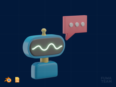 助理机器人 - 3D 虚拟世界插图(Assistant Robot - 3D Virtual world illustration)