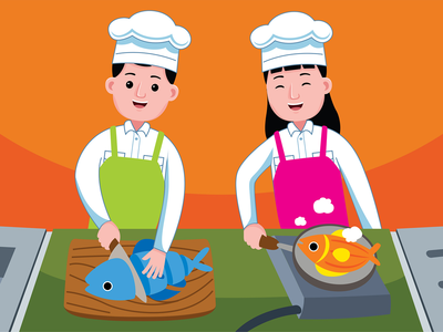 厨师职业矢量图(Chef Profession Vector Illustration)