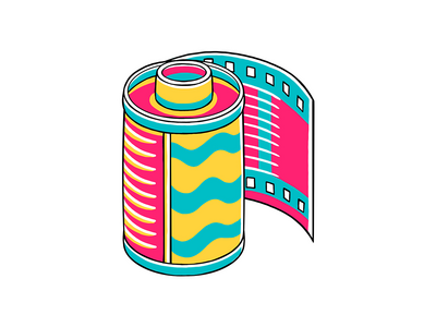 90 年代氛围-相机胶卷胶片矢量图解(90's Vibe - Camera Roll Film Vector Illustration)