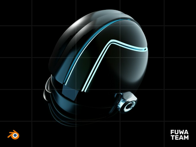 3D 游戏设备在黑暗插图包中发光 - 未来头盔(3D Game equipment glow in the dark illustration pack - Future Helmet)