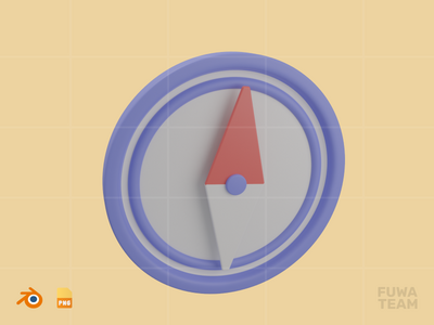 指南针 - 3D 旅行和假期插图包（正面）(Compass - 3D Travel & Holiday Illustration Pack (front))