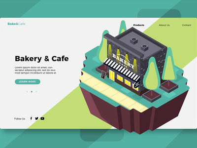 面包店和咖啡馆 - 横幅和登陆页面(Bakery & Cafe - Banner & Landing Page)