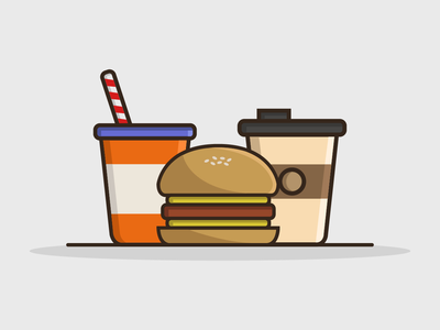 卡通插图饮料三明治(Cartoon illustrated drink sandwich)