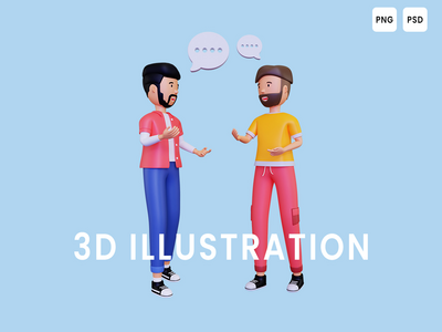 两人之间的 3d 对话(3d Conversation between two people)