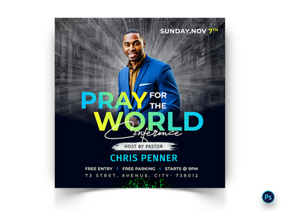 教会演讲社交媒体帖子模板(Church Speech Social Media Post Template)