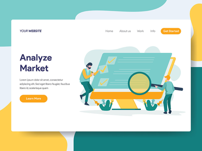 分析市场插图概念(Analyze Market Illustration Concept)