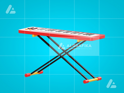3d 插图电子钢琴对象(3d illustration electronic piano object)