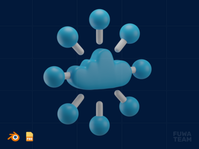 大数据 - 3D 虚拟世界插图(Big Data - 3D Virtual world illustration)
