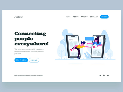 聊天登陆页面插图(Chatting Landing Page Illustrations)