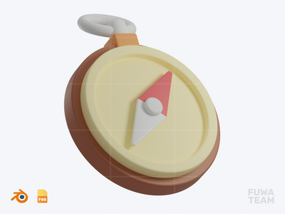 指南针 - 3D 露营插图包(Compass - 3D Camping Illustration Pack)