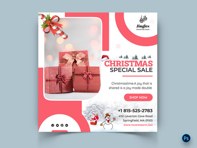 圣诞特卖提供社交媒体模板(Christmas Sale Offers Social Media Templates)