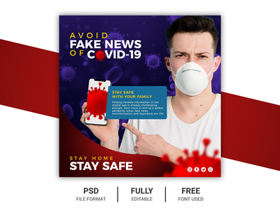 电晕病毒保健横幅，社交媒体 Instagram 帖子为电晕病毒(Corona Virus Health Care Banner, Social Media Instagram Post for Corona Virus)