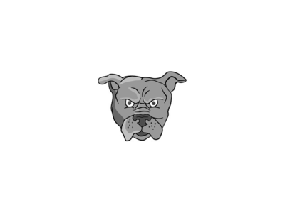 愤怒的斗牛犬头卡通(Angry Bulldog Head Cartoon)