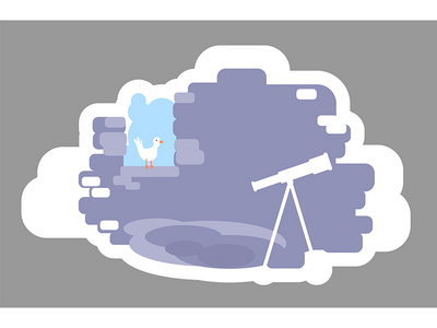 天文塔二维矢量网页横幅、海报(Astronomer tower 2D vector web banner, poster)