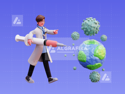 3d 字符男医生插图(3D Character Male Doctor Illustration)