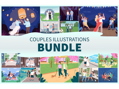 情侣插图包(Couples illustrations bundle)