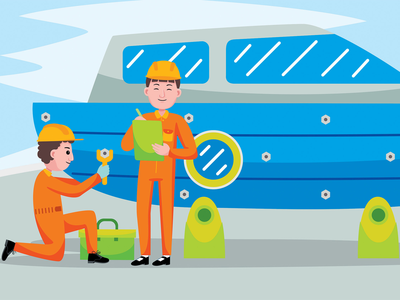 船技工职业矢量图(Boat Mechanic Profession Vector Illustration)