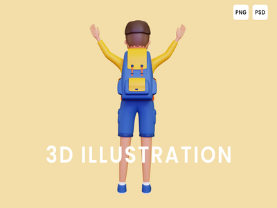 3d 男性背包客(3d male backpacker)