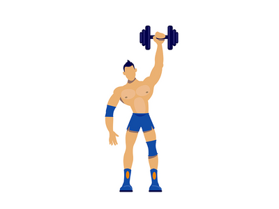 具有运动器材平面彩色矢量不露面人物的运动员(Athlete with sport equipment flat color vector faceless character)
