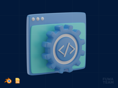 代码优化 - 3D SEO 插图(Code Optimization - 3D SEO Illustration)