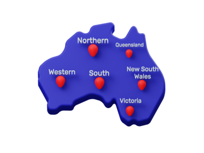 澳大利亚地图 3d 渲染插图(Australia Map 3D Render Illustration)
