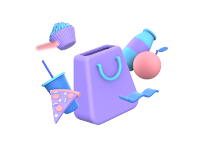 购物车 3D 插图(Cart 3D Illustrations)