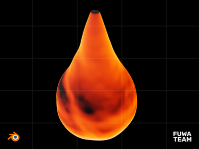 黑暗插图包中的 3D 游戏元素发光 - 火(3D Game elemental glow in the dark illustration pack - Fire)