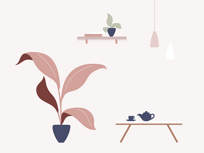 咖啡厅室内卡通矢量图(Cafe interior cartoon vector illustration)