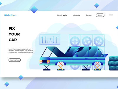 汽车车间 - 横幅和登陆页面(Car Workshop - Banner and Landing Page)