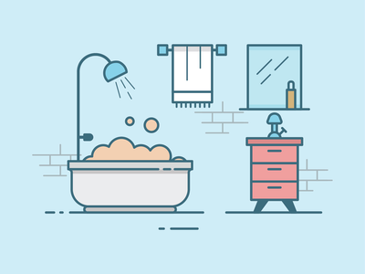 浴室插图(Bathroom Illustration)