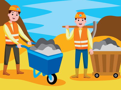 煤矿工人职业矢量图(Coal Miner Profession Vector Illustration)