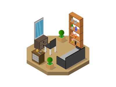 理发店等距(Barber shop isometric)