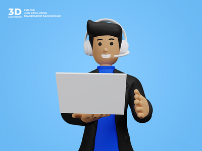 3d 男性角色在工作(3d male character at work)