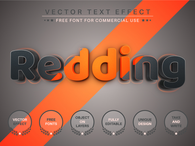 3D Redding - 可编辑的文字效果，字体样式(3D Redding - Editable Text Effect, Font Style)