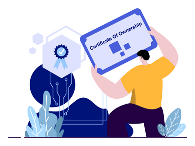 所有权证书平插图(Certiﬁcate Of Ownership flat Illustration)