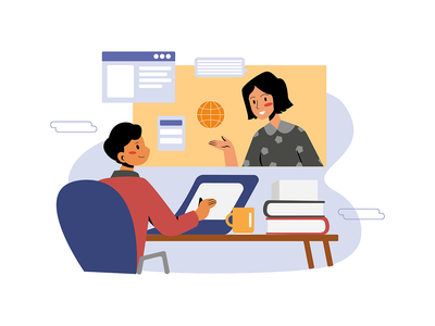 参加视频通话的商人。(Businessman attending video call.)