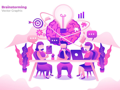 头脑风暴-矢量图(Brainstorming - Vector Illustration)