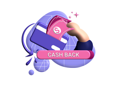 现金返还卡 3d 渲染插图以获得优惠券折扣(cashback card 3d rendering Illustration for get vouchers discounts)