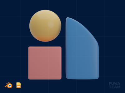 3D 建模 - 3D 设计思维插图（正面）(3D Modeling - 3D Design Thinking Illustration (front))