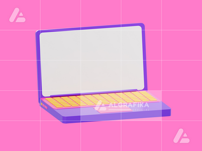 3d 插图笔记本电脑对象(3d illustration laptop object)