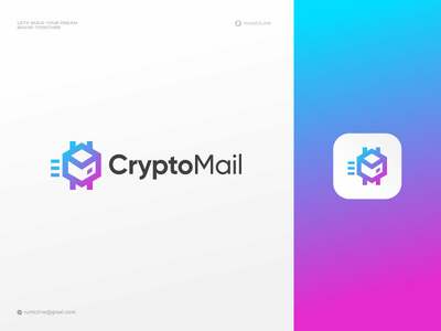 加密标志 - 区块链标志 - 邮件标志(Crypto Logo - Blockchain Logo - Mail Logo)