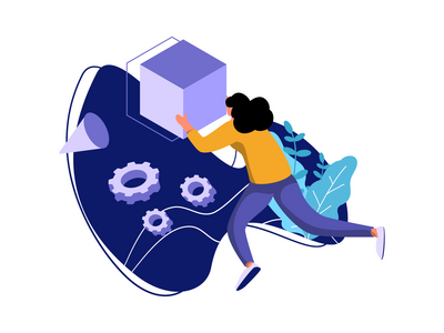 3D 建模平面插图 Metaverse 虚拟现实(3D Modeling Flat Illustration Metaverse Virtual Reality)