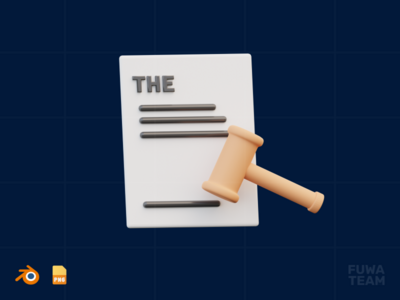 合同 - 3D 商业插图包（正面）(Contract - 3D Business illustration pack (front))