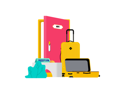 预订酒店 - 插图(Book Hotel - Illustration)